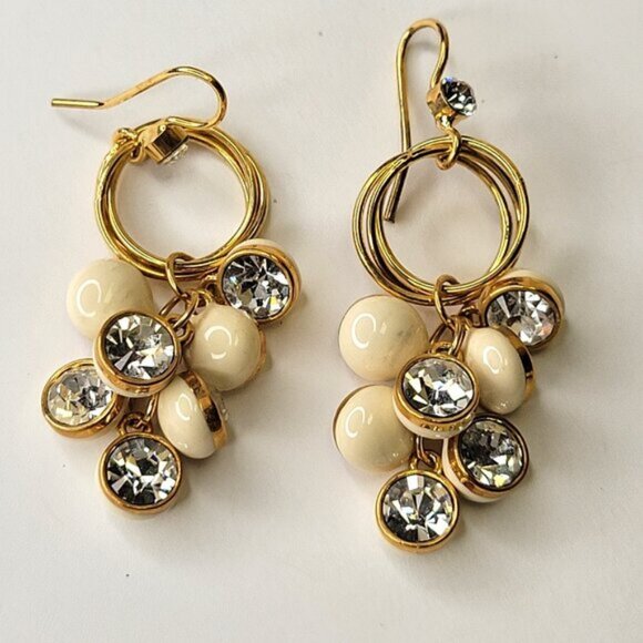 Crystal Charms Cluster Dangle Earrings - Picture 1 of 9